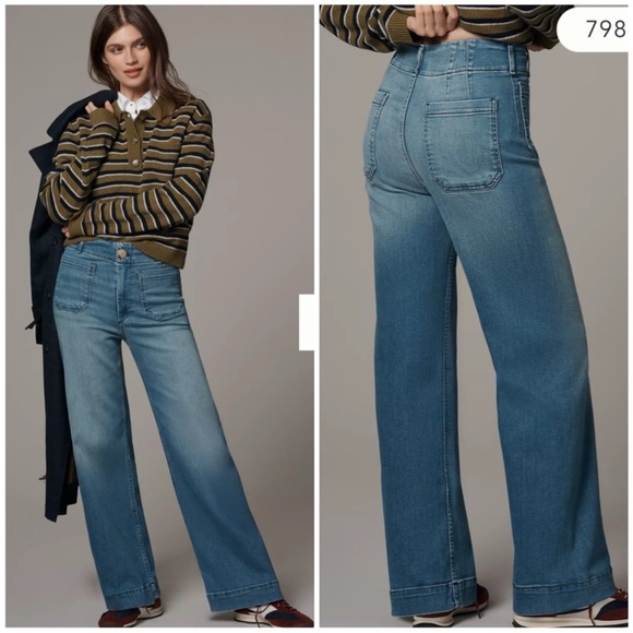 NWOT Maeve The Colette Wide-Leg Jeans Anthropologie - Picture 4 of 9
